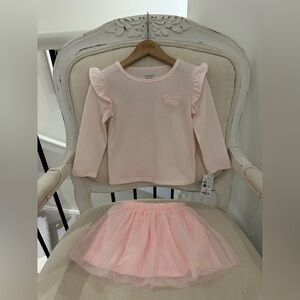 🩰 Girls 2T Toddler Pretty Pink Tulle Tutu Set NWT